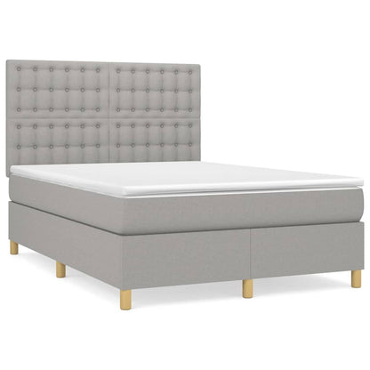 Giroletto a Molle con Materasso Grigio Chiaro 140x190cm Tessuto | homemem39