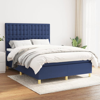 Giroletto a Molle con Materasso Blu 140x190 cm in Tessuto | homemem39