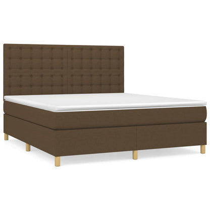 Giroletto a Molle con Materasso Marrone Scuro 180x200cm Tessuto | homemem39