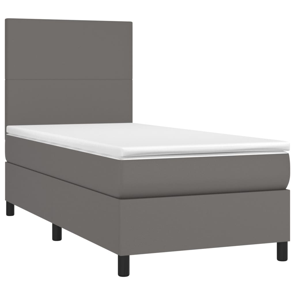 Giroletto a Molle con Materasso Grgio 90x200 cm in Similpelle | homemem39