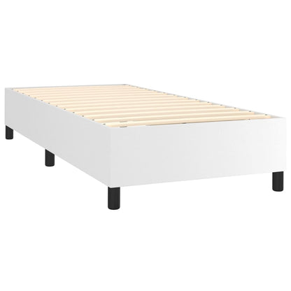 Giroletto a Molle con Materasso Bianco 100x200 cm in Similpelle | homemem39