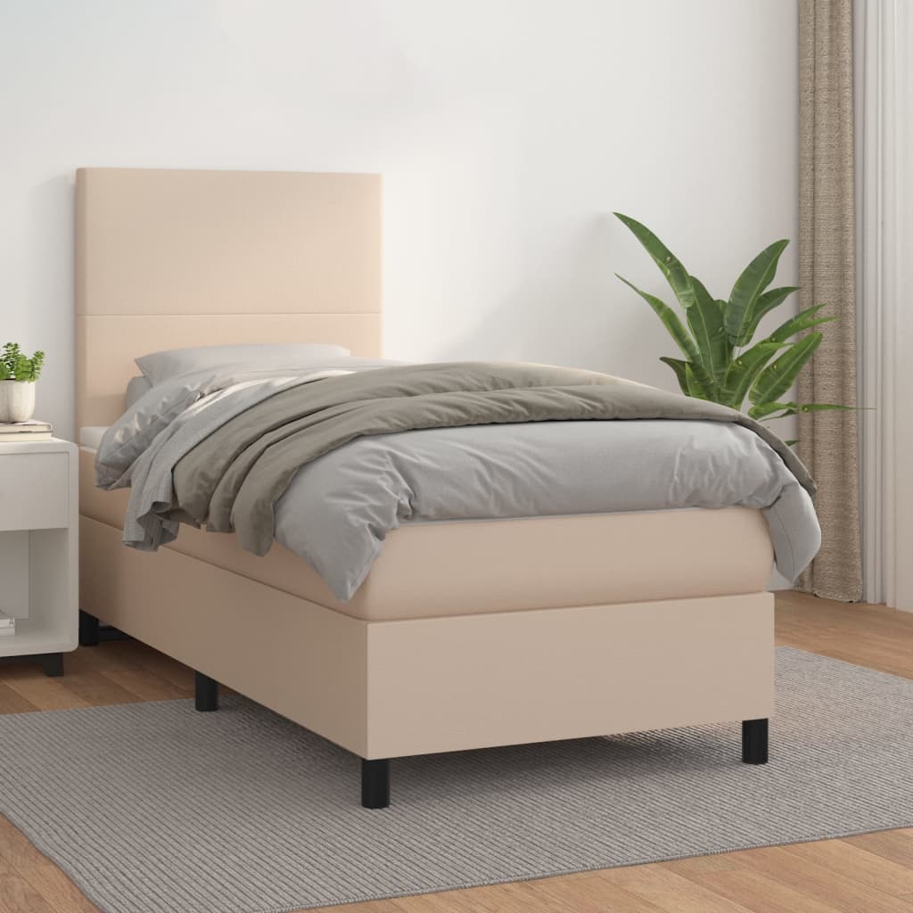 Giroletto a Molle con Materasso Cappuccino 100x200cm Similpelle | homemem39