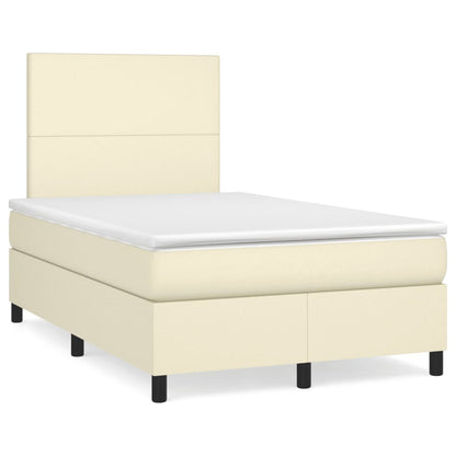Giroletto a Molle con Materasso Crema 120x200 cm in Similpelle | homemem39