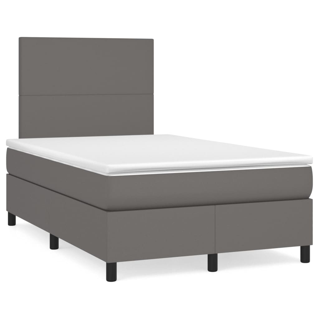 Giroletto a Molle con Materasso Grigio 120x200 cm in Similpelle | homemem39