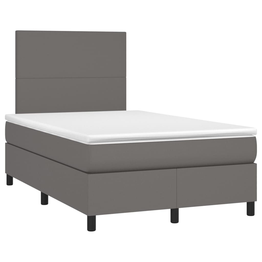 Giroletto a Molle con Materasso Grigio 120x200 cm in Similpelle | homemem39