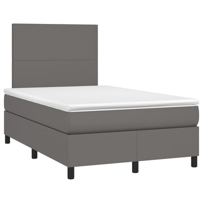 Giroletto a Molle con Materasso Grigio 120x200 cm in Similpelle | homemem39