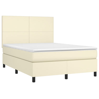 Giroletto a Molle con Materasso Crema 140x190 cm in Similpelle | homemem39