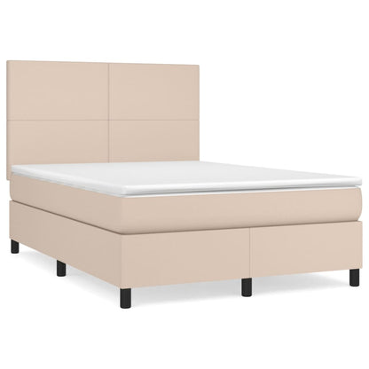 Giroletto a Molle con Materasso Cappuccino 140x200cm Similpelle