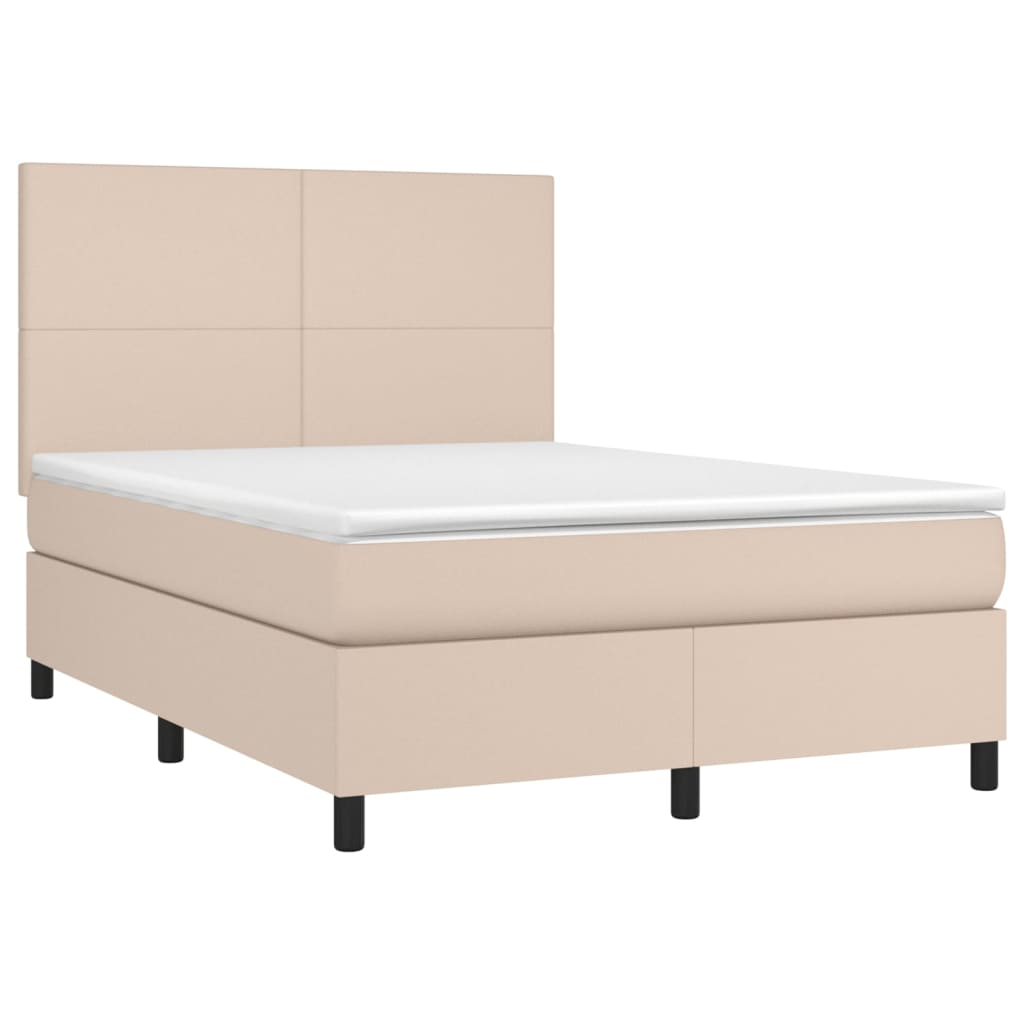 Giroletto a Molle con Materasso Cappuccino 140x200cm Similpelle