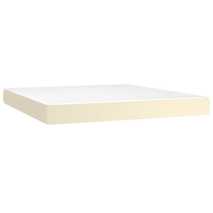 Giroletto a Molle con Materasso Crema 160x200 cm in Similpelle