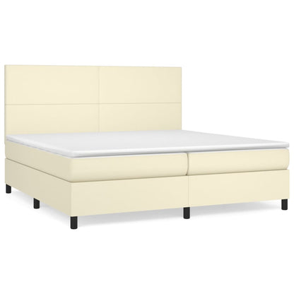 Giroletto a Molle con Materasso Crema 200x200 cm in Similpelle