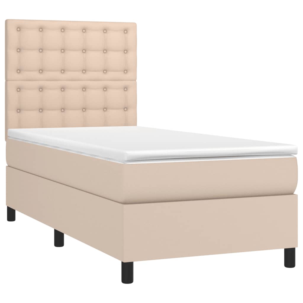 Giroletto a Molle con Materasso Cappuccino 100x200cm Similpelle | homemem39