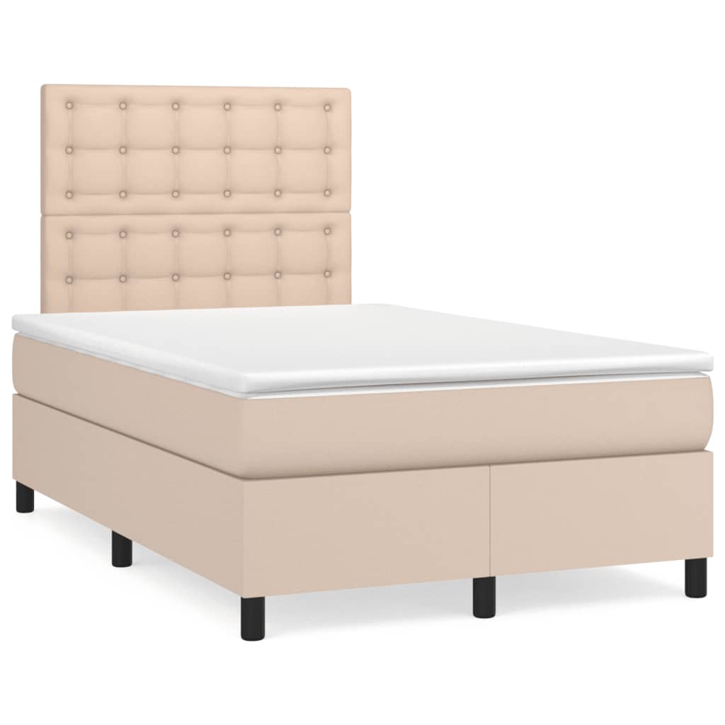 Giroletto a Molle con Materasso Cappuccino 120x200cm Similpelle