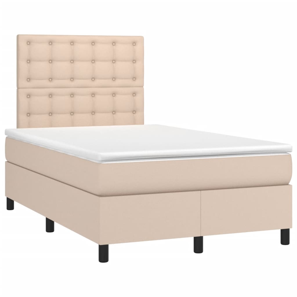 Giroletto a Molle con Materasso Cappuccino 120x200cm Similpelle