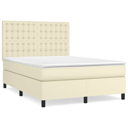 Giroletto a Molle con Materasso Crema 140x200 cm in Similpelle | homemem39