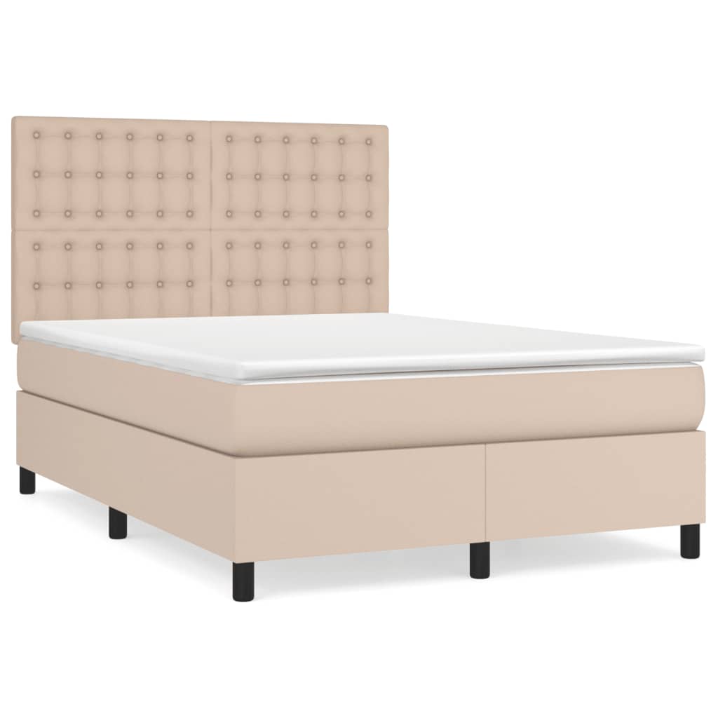 Giroletto a Molle con Materasso Cappuccino 140x200cm Similpelle