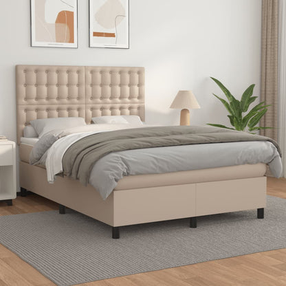 Giroletto a Molle con Materasso Cappuccino 140x200cm Similpelle