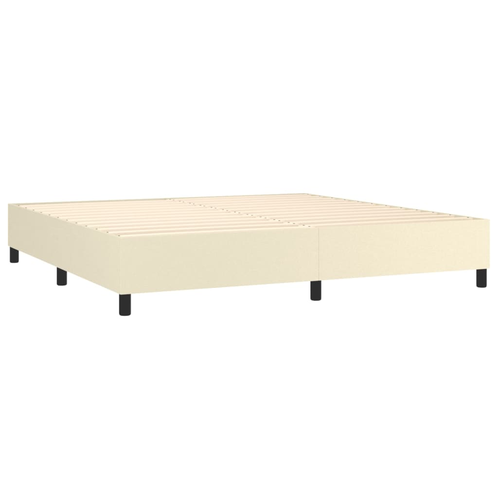 Giroletto a Molle con Materasso Crema 200x200 cm in Similpelle | homemem39