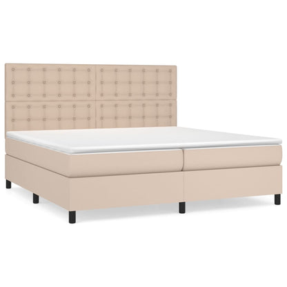 Giroletto a Molle con Materasso Cappuccino 200x200cm Similpelle | homemem39