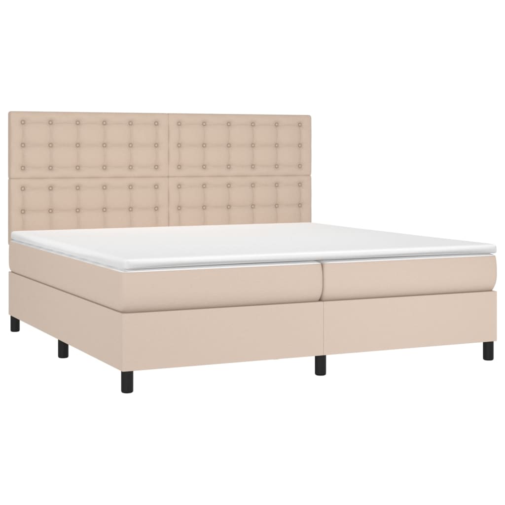 Giroletto a Molle con Materasso Cappuccino 200x200cm Similpelle | homemem39
