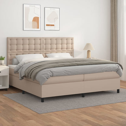 Giroletto a Molle con Materasso Cappuccino 200x200cm Similpelle | homemem39