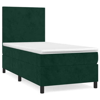 Giroletto a Molle con Materasso Verde Scuro 80x200 cm Velluto | homemem39