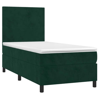 Giroletto a Molle con Materasso Verde Scuro 80x200 cm Velluto | homemem39