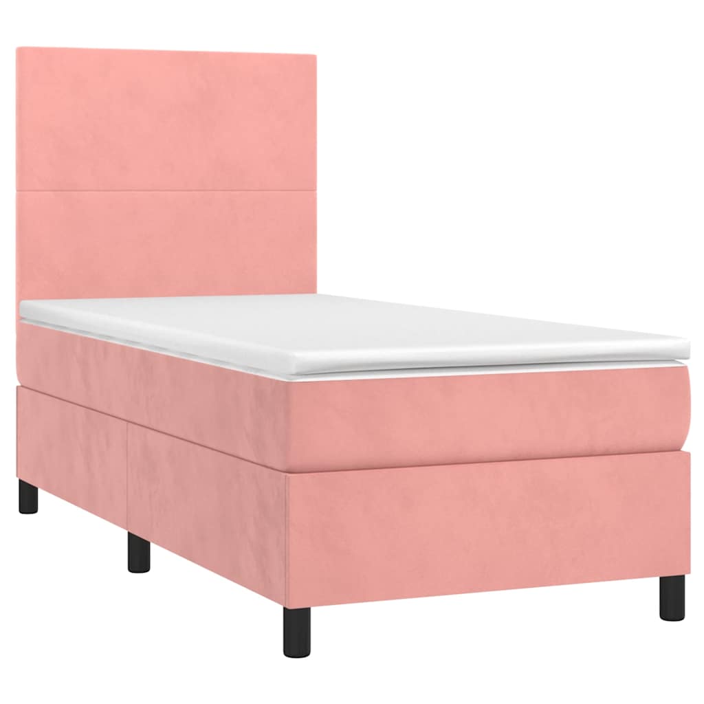 Giroletto a Molle con Materasso Rosa 80x200 cm in Velluto | homemem39