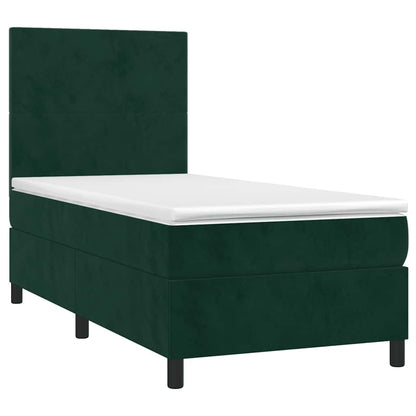 Giroletto a Molle con Materasso Verde Scuro 90x190 cm Velluto | homemem39