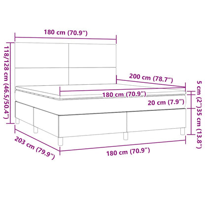 Giroletto a Molle con Materasso Verde Scuro 180x200 cm Velluto