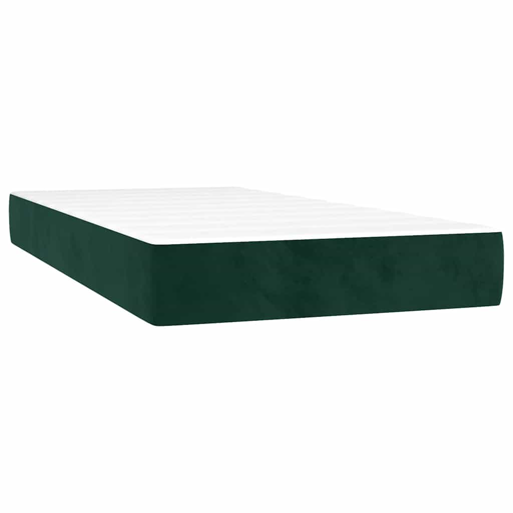 Giroletto a Molle con Materasso Verde Scuro 200x200 cm Velluto