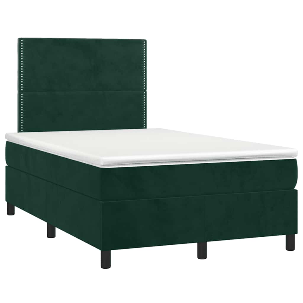 Giroletto a Molle con Materasso Verde Scuro 120x200 cm Velluto | homemem39