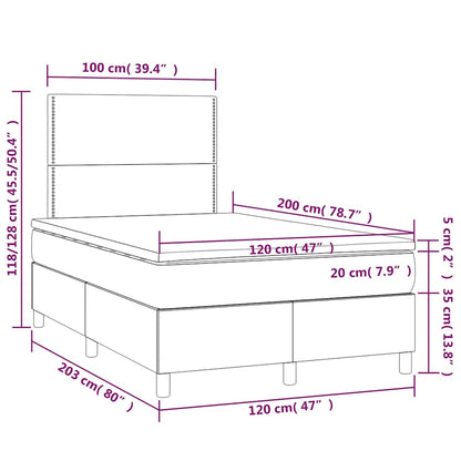 Giroletto a Molle con Materasso Blu Scuro 120x200 cm in Velluto | homemem39