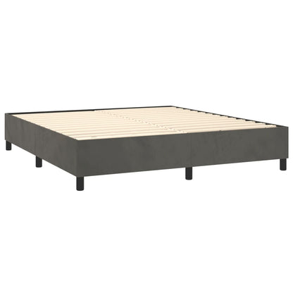 Giroletto a Molle con Materasso Grigio Scuro 160x200 cm Velluto | homemem39
