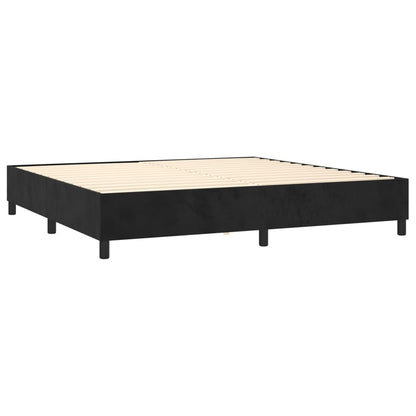 Giroletto a Molle con Materasso Nero 200x200 cm in Velluto | homemem39
