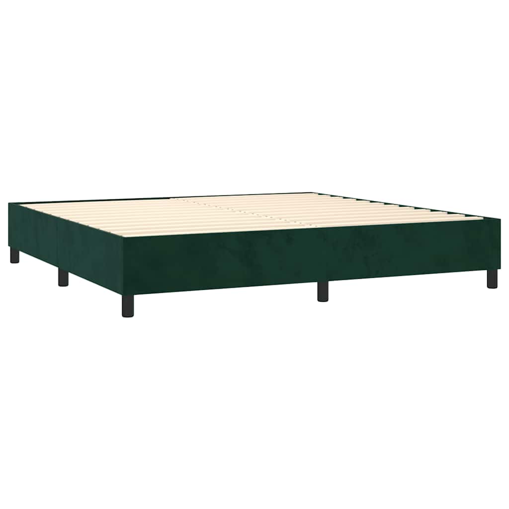 Giroletto a Molle con Materasso Verde Scuro 200x200 cm Velluto | homemem39