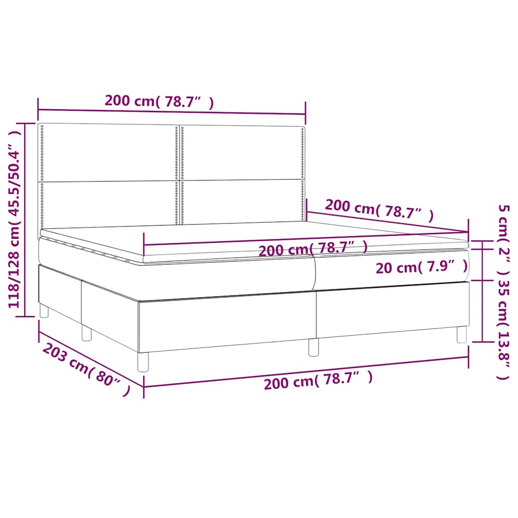 Giroletto a Molle con Materasso Verde Scuro 200x200 cm Velluto | homemem39