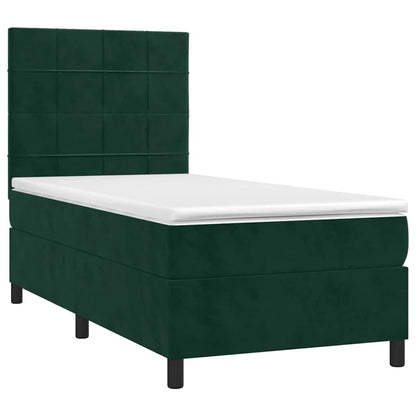 Giroletto a Molle con Materasso Verde Scuro 90x190 cm Velluto | homemem39