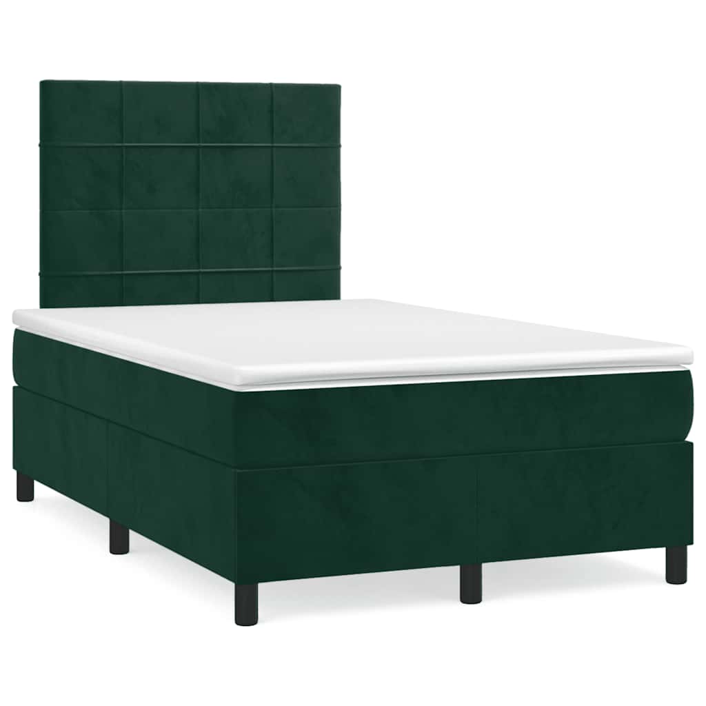 Giroletto a Molle con Materasso Verde Scuro 120x200 cm Velluto | homemem39