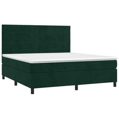 Giroletto a Molle con Materasso Verde Scuro 160x200 cm Velluto | homemem39