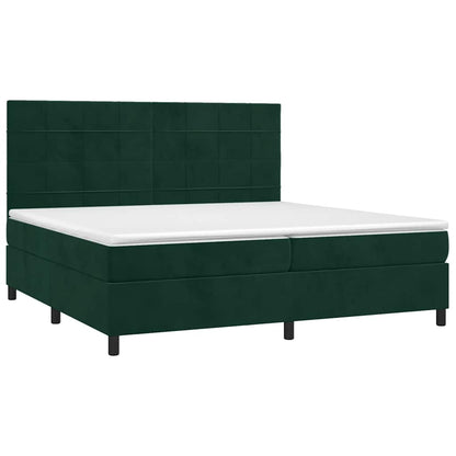 Giroletto a Molle con Materasso Verde Scuro 200x200 cm Velluto | homemem39