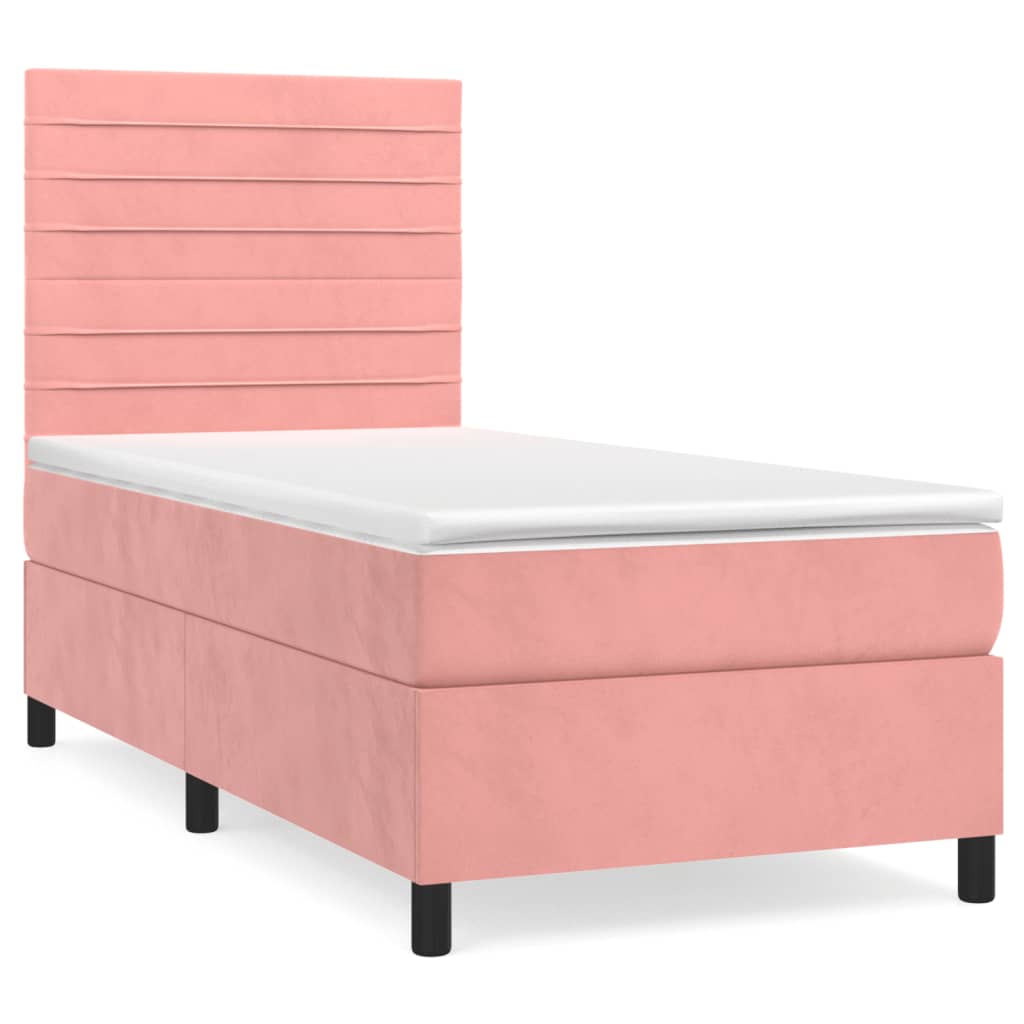 Giroletto a Molle con Materasso Rosa 80x200 cm in Velluto | homemem39