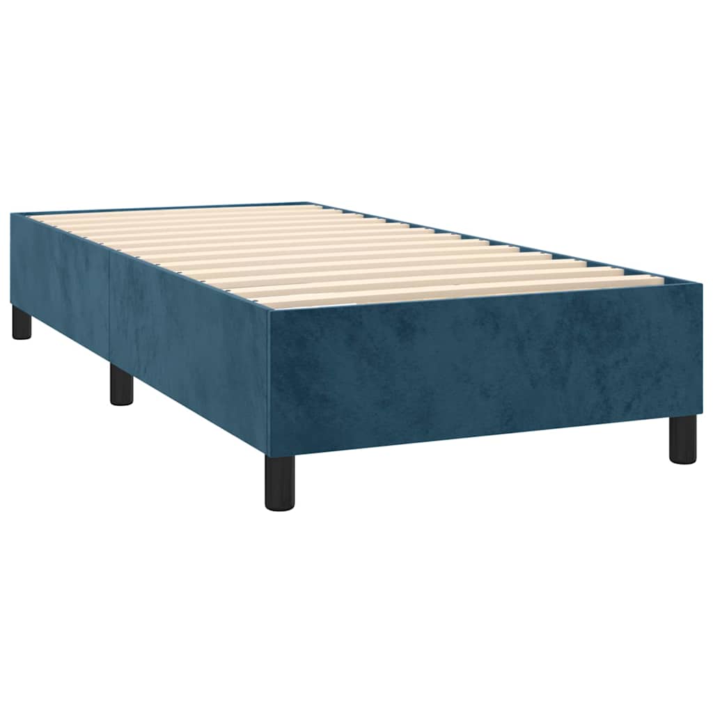 Giroletto a Molle con Materasso Blu Scuro 100x200 cm in Velluto
