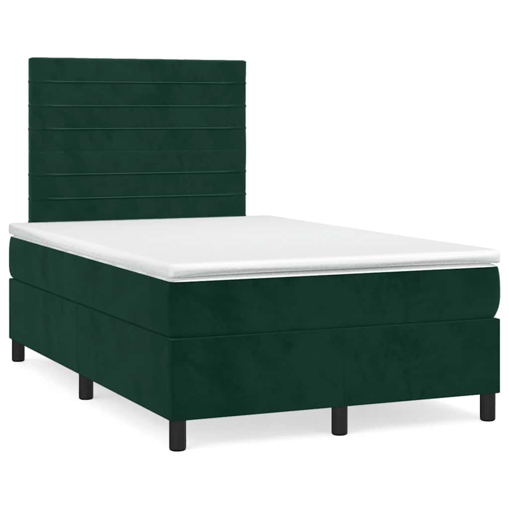 Giroletto a Molle con Materasso Verde Scuro 120x200 cm Velluto | homemem39