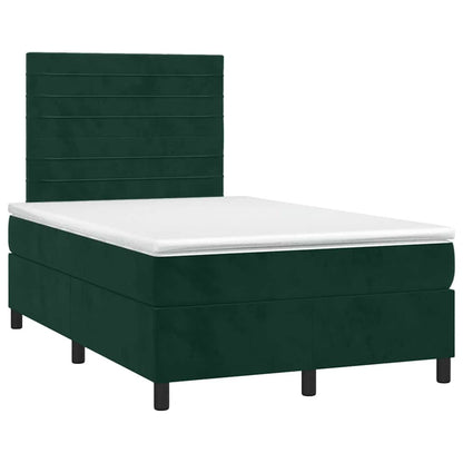 Giroletto a Molle con Materasso Verde Scuro 120x200 cm Velluto | homemem39