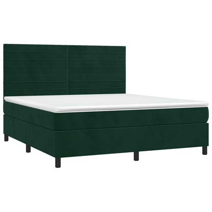 Giroletto a Molle con Materasso Verde Scuro 160x200 cm Velluto | homemem39
