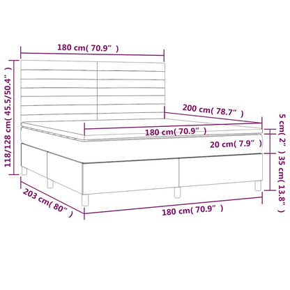 Giroletto a Molle con Materasso Blu Scuro 180x200 cm in Velluto | homemem39