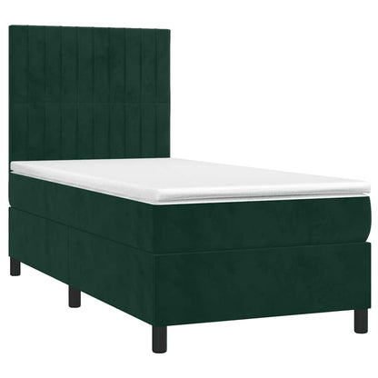 Giroletto a Molle con Materasso Verde Scuro 80x200 cm Velluto | homemem39