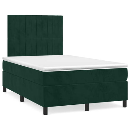 Giroletto a Molle con Materasso Verde Scuro 120x200 cm Velluto | homemem39
