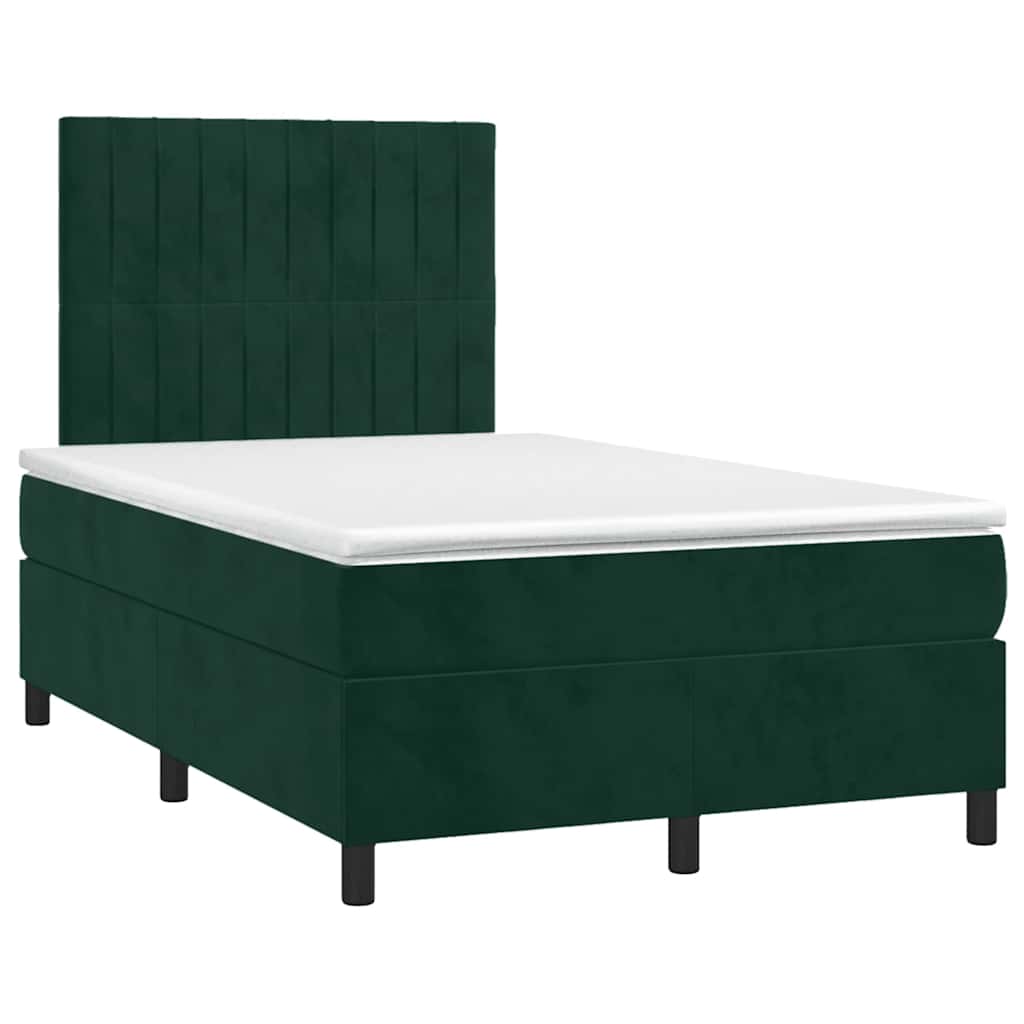 Giroletto a Molle con Materasso Verde Scuro 120x200 cm Velluto | homemem39